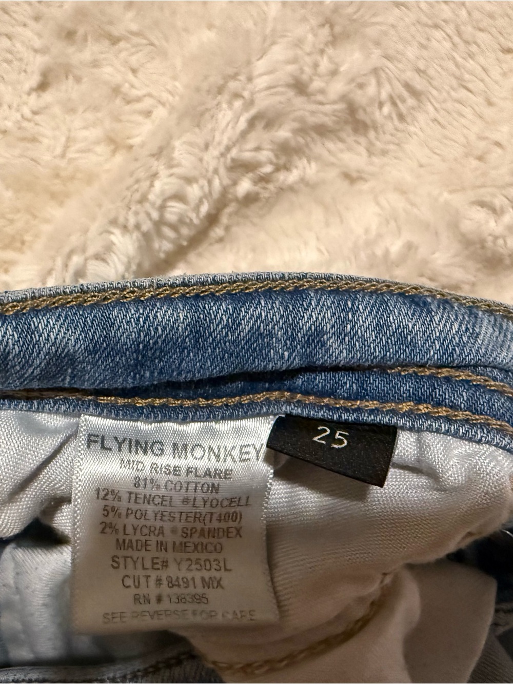 Flying Monkey Light Blue Flare Jeans - Picture 5 of 5